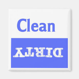 Blue and White Clean/Dirty Dishwaher Magnet