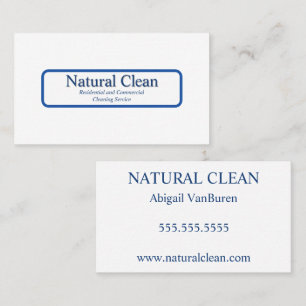 Blue and White Cleaning Housekeeping Adaptable Business Card