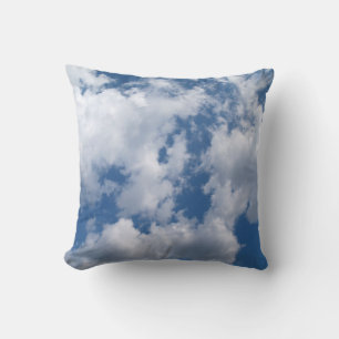 Blue and White Cloudy Sky Pillow