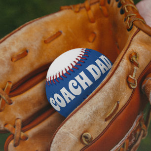 Blue and White Coach Dad Name Softball