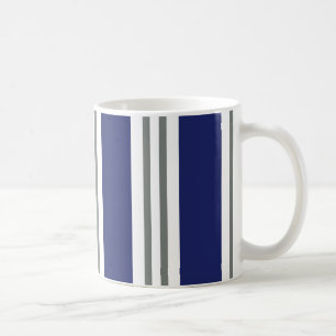 Blue and White Coastal Stripes Coffee Mug