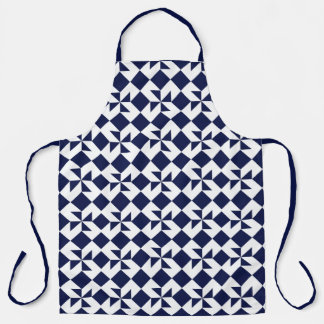 Blue and White Colorado Patchwork Pattern Apron