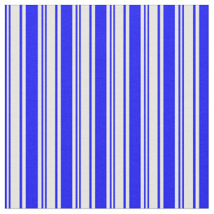 Blue and White Coloured Lined Pattern Fabric