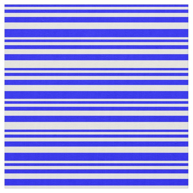 Blue and White Coloured Lines Fabric (Close Up)