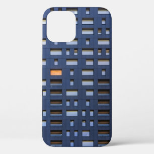 Blue and white concrete building iPhone 12 case