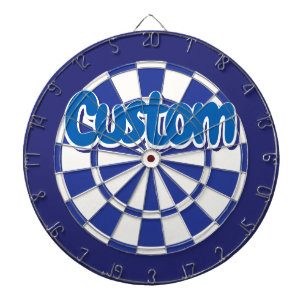 Blue and White Cool Personalized Text Dartboard