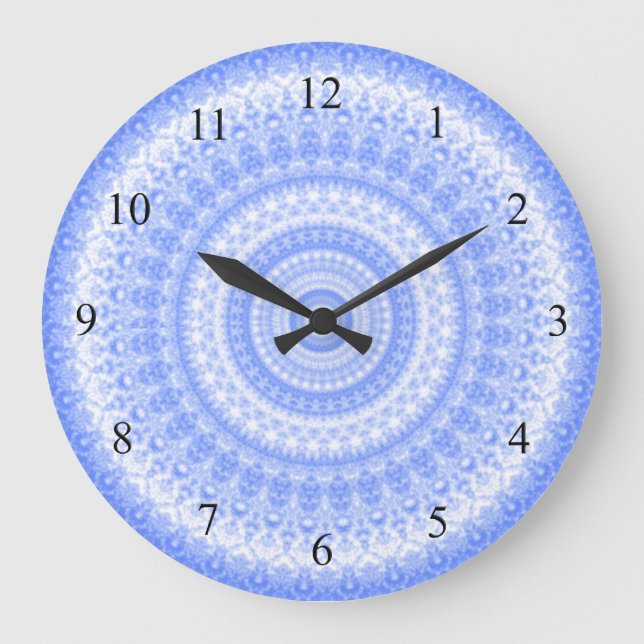 Blue and White Country Kitchen Wall Clock (Front)