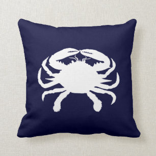 Blue and White Crab Shape Cushion
