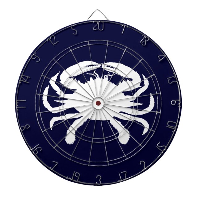 Blue and White Crab Shape Dartboard (Front)