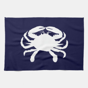 Blue and White Crab Shape Tea Towel