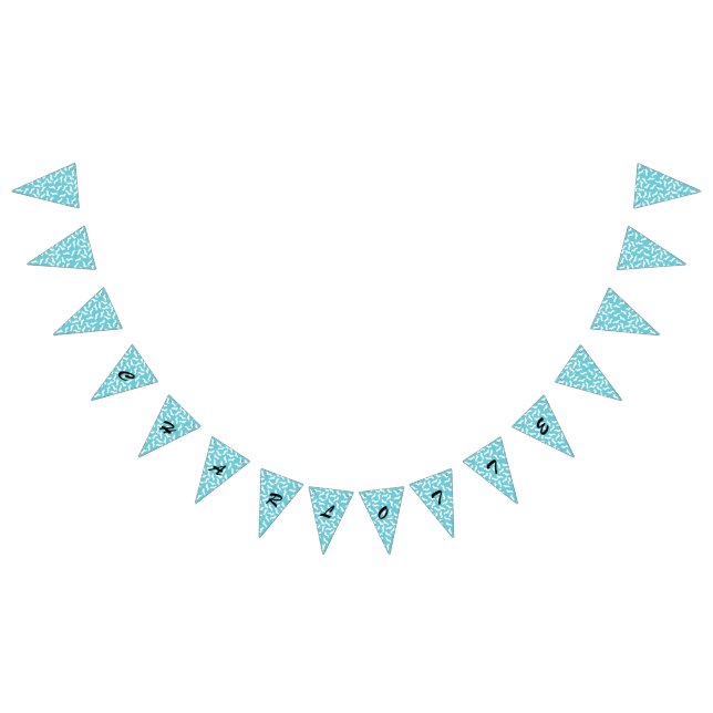Blue and White Dachshund Bunting Party Banner (All)