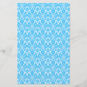 Blue and White Damask Craft Paper