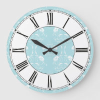 Blue and White Damask Floral Pattern