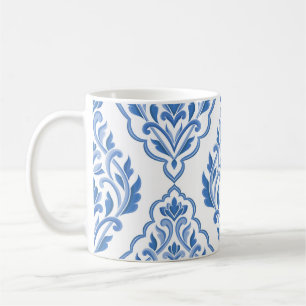 Blue and white damask vintage seamless pattern. Vi Coffee Mug