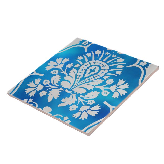 blue and white decorative ceramic tile (Side)