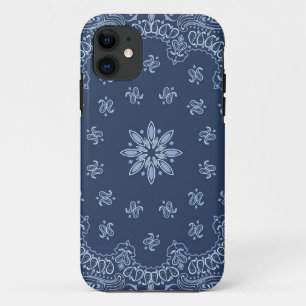 Blue and white decorative paisley pattern iPhone 11 case