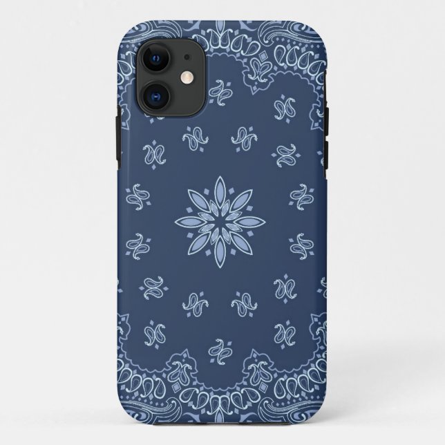Blue and white decorative paisley pattern Case-Mate iPhone case (Back)