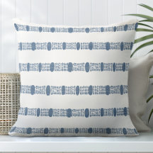 Blue and White Decorative Throw Pillow