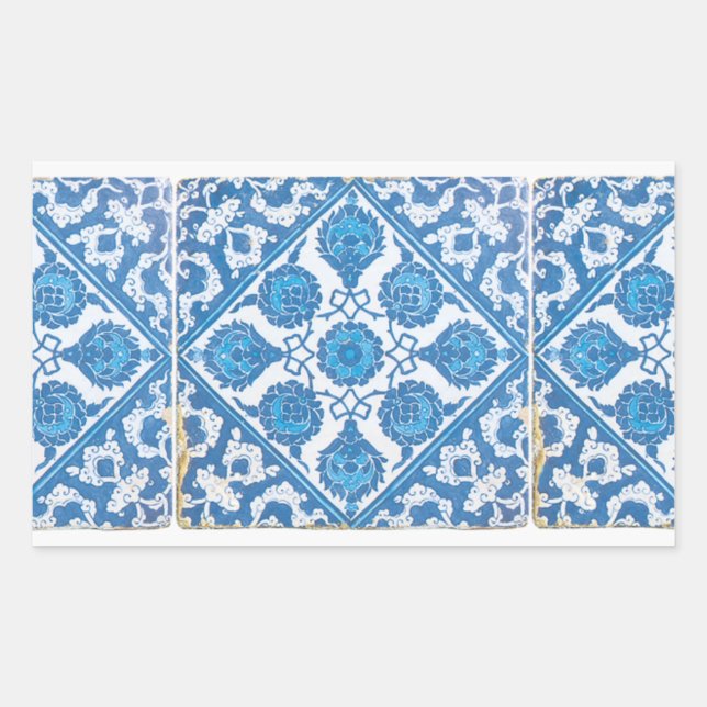 Blue and White Delft Cornflower Sticker (Front)