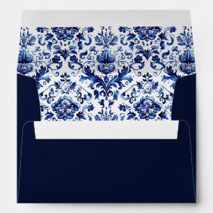 Blue and white Delft style floral ornament pattern Envelope