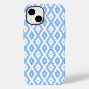 Blue and white diamond pattern Case-Mate iPhone 14 case