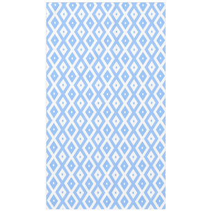 Blue and white diamond pattern tablecloth