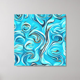 Blue and White Digital Abstract Canvas Print