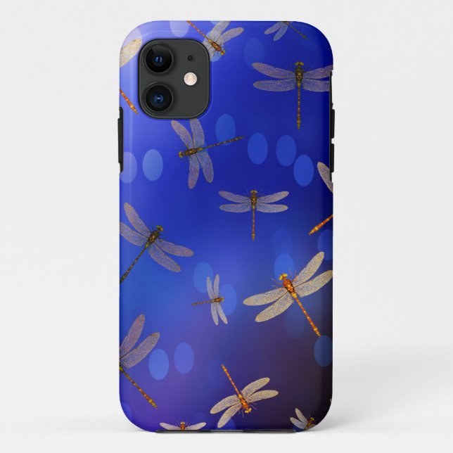 Blue And White Dragon Fly Pattern, Case-Mate iPhone Case (Back)