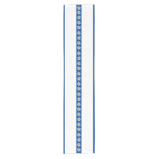 Blue and White Edelweiss Floral Short Table Runner