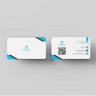 Blue and White Elegant Business Card