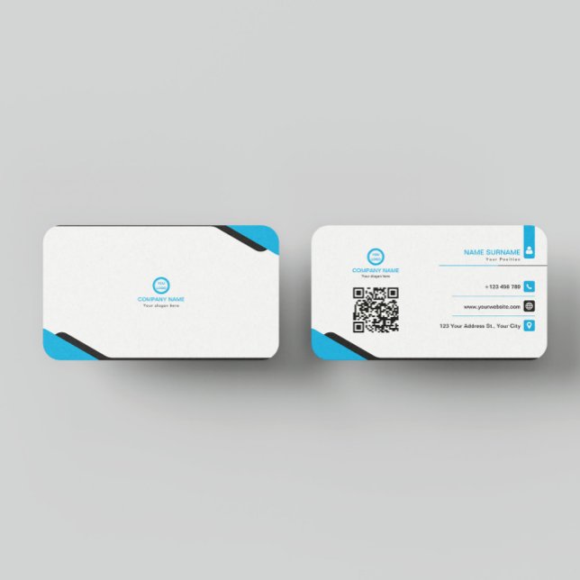 Blue and White Elegant  Business Card (Creator Uploaded)