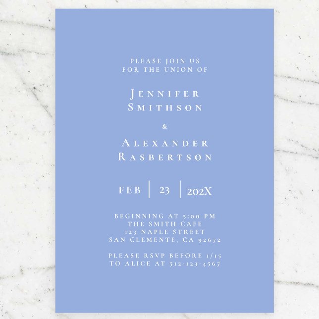 Blue and White Elegant Wedding Invitation (Creator Uploaded)