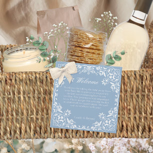 Blue and White Elegant Wedding Welcome Gift Bag Favour Tags