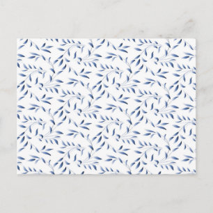Blue and White Elegant Willow Pattern Postcard