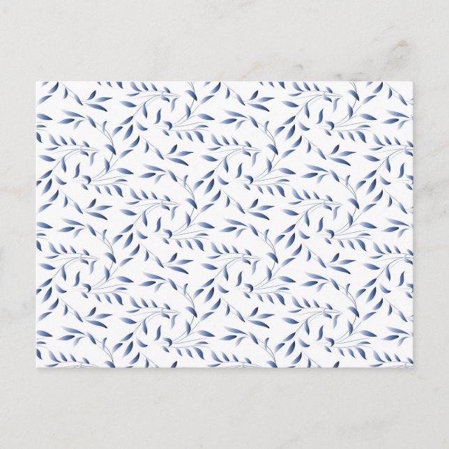 Blue and White Elegant Willow Pattern Postcard (Front)