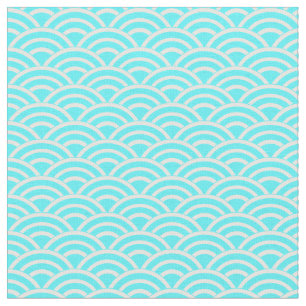 Blue and White Fans Fabric