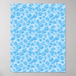 Blue and white faux fur effect poster