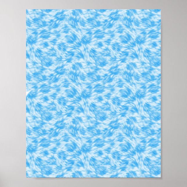 Blue and white faux fur effect poster (Front)