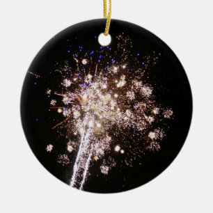 Blue and White Fireworks Ceramic Tree Decoration