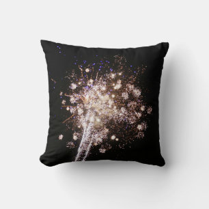 Blue and White Fireworks Cushion