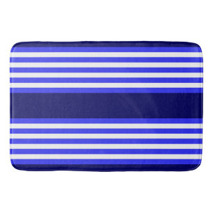 Blue and white five stripes pattern bath mat