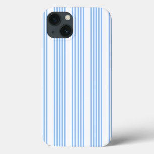Blue and white five stripes pattern iPhone 13 case