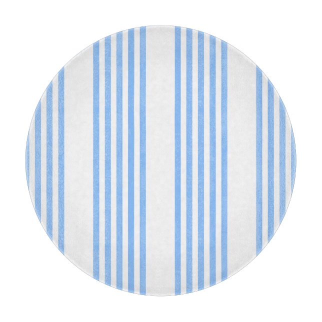 Blue and white five stripes pattern cutting board (Front)