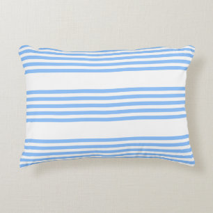 Blue and white five stripes pattern decorative cushion