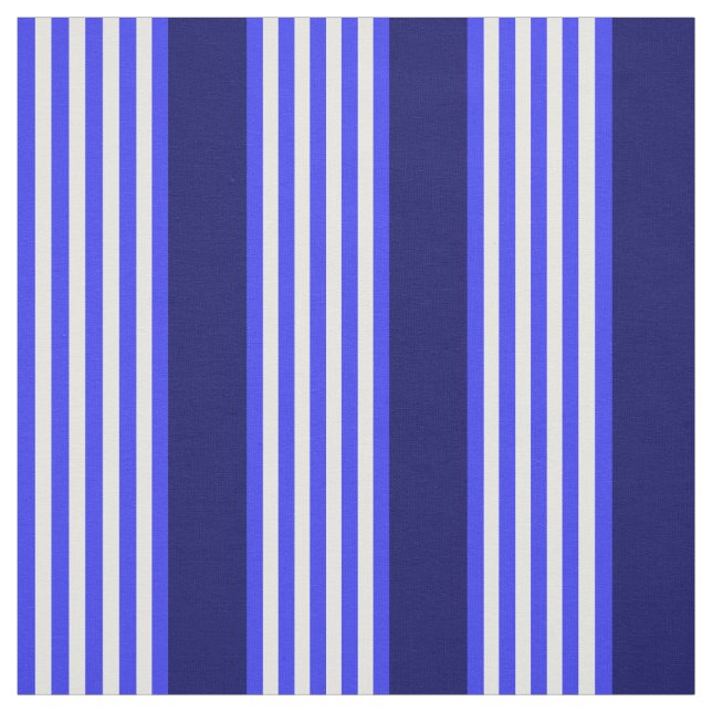 Blue and white five stripes pattern fabric (Swatch)