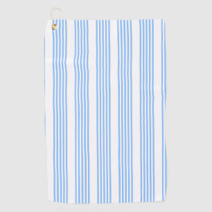 Blue and white five stripes pattern golf towel