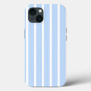 Blue and white five stripes pattern iPhone 13 case