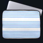 Blue and white five stripes pattern laptop sleeve<br><div class="desc">Blue and white five stripes pattern</div>