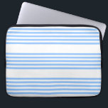 Blue and white five stripes pattern laptop sleeve<br><div class="desc">Blue and white five stripes pattern</div>