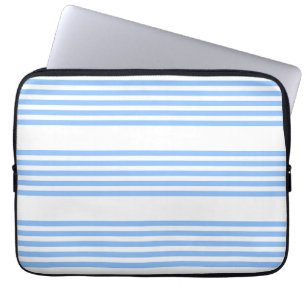 Blue and white five stripes pattern laptop sleeve